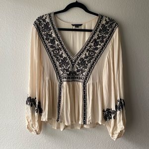 AE embroidered flowy blouse